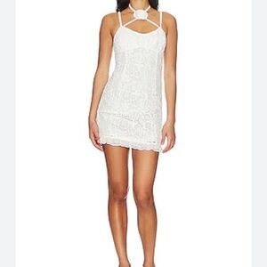 For Love And‎ Lemons NWT Harriet Bardot mini White Lace Dress XS